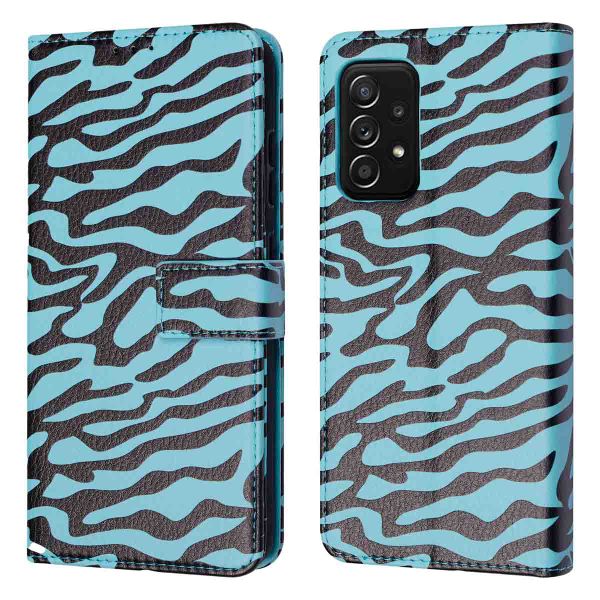 imoshion ﻿Étui de téléphone portefeuille Design Samsung Galaxy A52(s) (5G/4G) - Black Blue Stripes