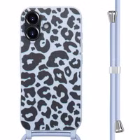 imoshion Coque design en silicone avec cordon Apple iPhone 16 - Animal Lila