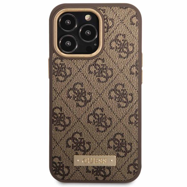Guess Coque 4G Logo Monogram MagSafe Apple iPhone 14 Pro - Brun