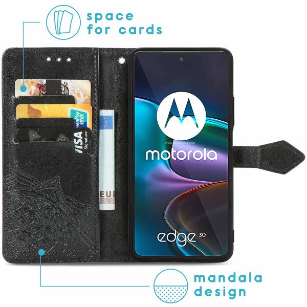 imoshion Etui de téléphone portefeuille Mandala Motorola Edge 30 - Noir