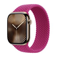 Apple Bracelet Solo tressé Apple Watch | 44/45/46/49 mm - Taille 4 - Magenta