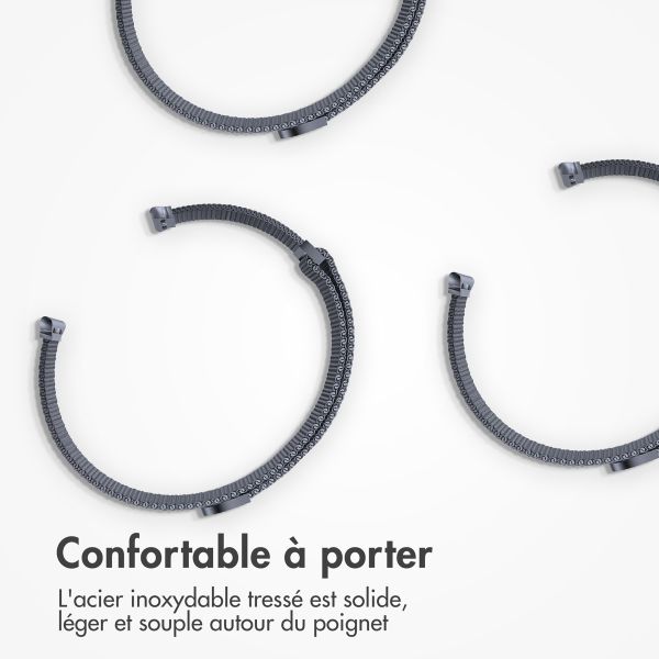 imoshion Bracelet magnétique milanais Apple Watch Series 1 - 9 / SE (38/40/41 mm) | Series 10 / 11 (42 mm) - Taille S - Gris foncé