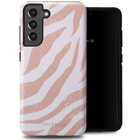 Selencia Coque arrière Vivid Tough Samsung Galaxy S21 FE - Colorful Zebra Old Pink