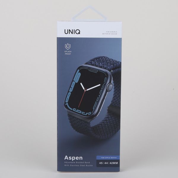 Uniq Bracelet tressé Aspen Apple Watch Series 1 t/m 11 / SE / Ultra (44/45/46/49 mm) - Oxford Blue