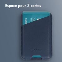 Accezz Porte-cartes en cuir magnétique - Compatible avec Apple Find My - Nightfall Blue