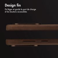 Accezz Coque MagSafe en cuir vintage Samsung Galaxy S25 Edge - Rustic Brown