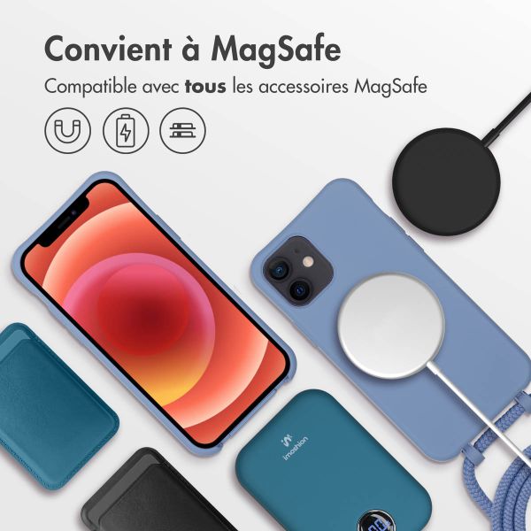 imoshion Coque de couleur avec cordon amovible MagSafe iPhone 12 (Pro) - Ash Blue