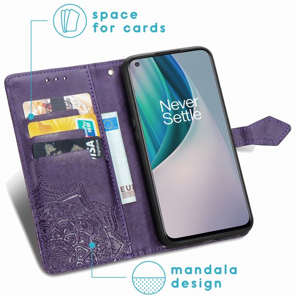 imoshion Etui de téléphone portefeuille Mandala OnePlus Nord N10 5G - Violet