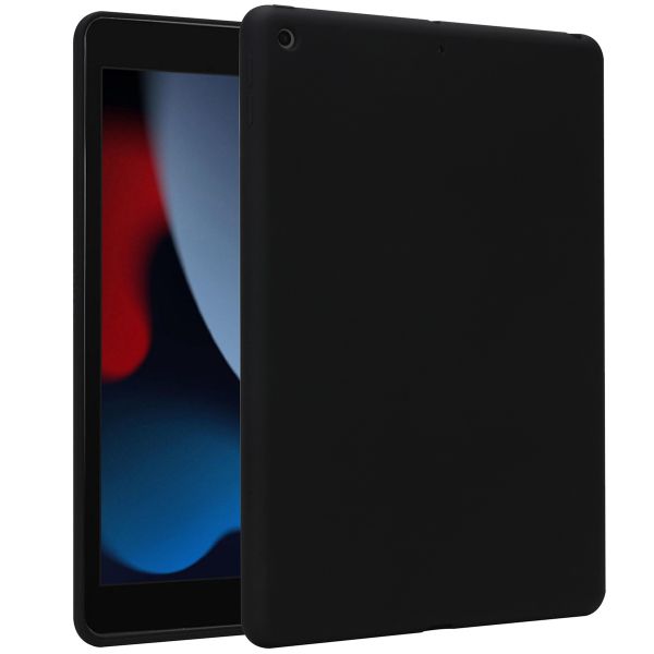 Accezz Coque Liquid Silicone Apple iPad 9 (2021) 10.2 pouces / iPad 8 (2020) 10.2 pouces / iPad 7 (2019) 10.2 pouces - Noir