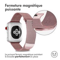 imoshion Bracelet magnétique milanais Apple Watch Series 1 - 11 / SE / Ultra (44/45/46/49 mm) - Taille M - Rose