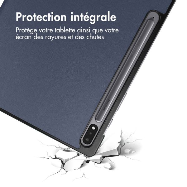 imoshion Coque tablette Trifold Samsung Galaxy Tab S8 Plus / S7 Plus / S7 FE 5G - Bleu foncé