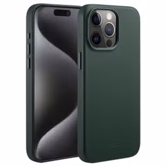 Accezz Coque arrière en cuir avec MagSafe Apple iPhone 15 Pro Max - Cedar Green