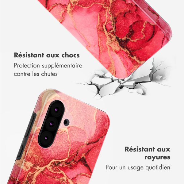 Selencia Coque arrière Vivid Tough Samsung Galaxy A36 / A56 - Rosy Marble