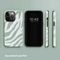 Selencia Coque arrière Vivid Apple iPhone 13 Pro - Colorful Zebra Sage Green