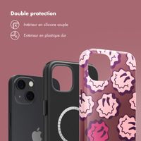 Selencia Coque arrière Vivid avec MagSafe Apple iPhone 13 - Wavy Smiley Pink