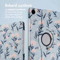 imoshion Coque tablette Design rotatif à 360° Samsung Galaxy Tab A9 Plus - Flowers