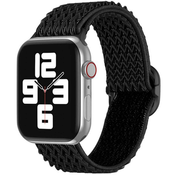 imoshion Bande élastique en nylon Apple Watch Series 1 á 9 / SE (38/40/41 mm) | Series 10 (42 mm) - Noir