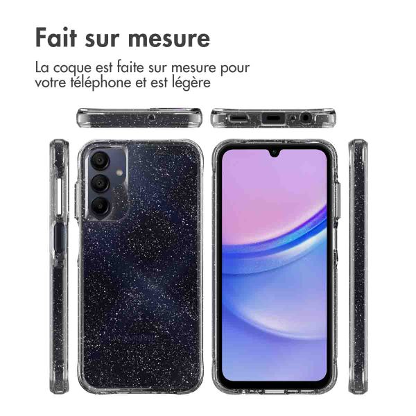 imoshion Coque arrière transparente Pailletée Samsung Galaxy A15 (5G/4G) - Argent