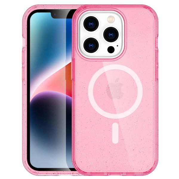 imoshion Coque Pailletée avec MagSafe Apple iPhone 14 Pro Max - Paillettes Rose