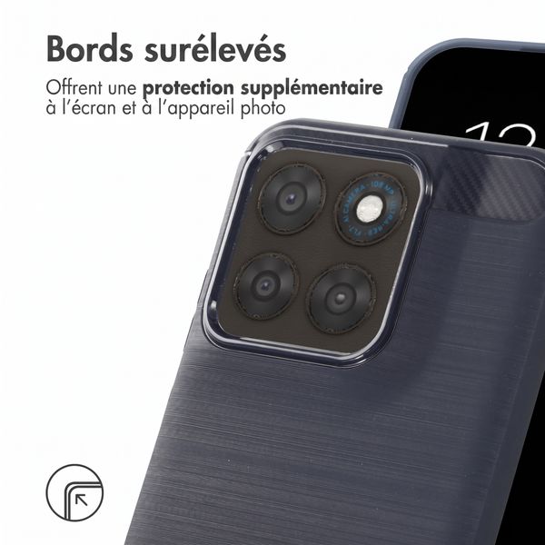 imoshion Coque Brushed Motorola Moto G77 - Bleu foncé