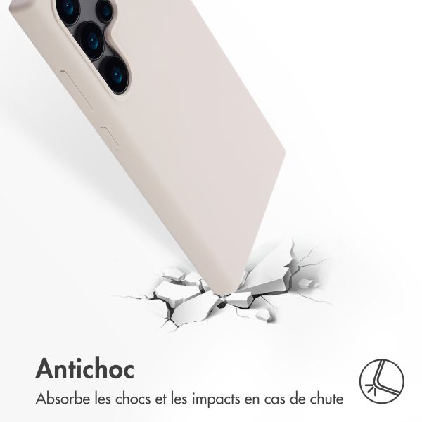 Accezz Coque Liquid Silicone avec MagSafe Samsung Galaxy S24 Ultra - Stone
