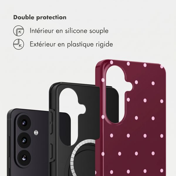 Selencia Coque arrière Vivid avec MagSafe Samsung Galaxy S26 - Happy Dots Burgundy