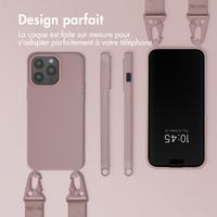 Selencia Coque silicone avec cordon amovible iPhone 15 Pro Max - Sand Pink