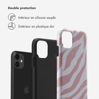 Selencia Coque arrière Vivid Tough iPhone 11 - Colorful Zebra Old Pink