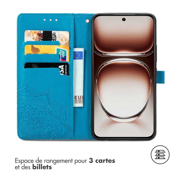 imoshion Etui de téléphone portefeuille Mandala Oppo A40 & Oppo A40M & Oppo A60 (5G) - Turquoise