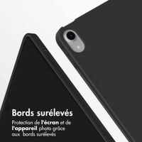 Accezz Coque tablette portefeuille Smart Silicone Apple iPad Air 11 pouces (2025) M3 / (2024) M2 / Air 5 (2022) / Air 4 (2020) - Noir