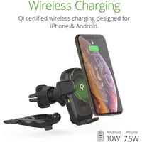 iOttie AutoSense Wireless Fast Charging Mount - Support de téléphone pour voiture - Grille de ventilation et lecteur CD - Noir