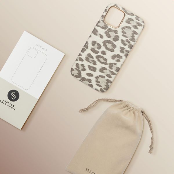Selencia Coque Sabi imprimé panthère avec MagSafe Apple iPhone 12 (Pro) - Soft Ivory
