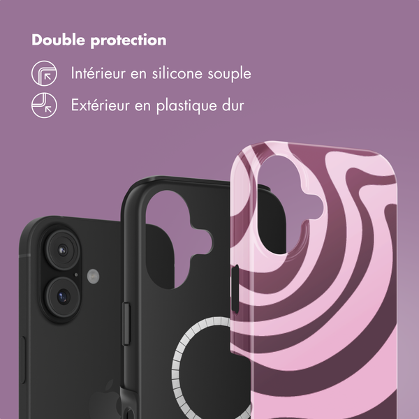Selencia Coque arrière Vivid avec MagSafe Apple iPhone 17 - Wavy Swirl Pink Plum