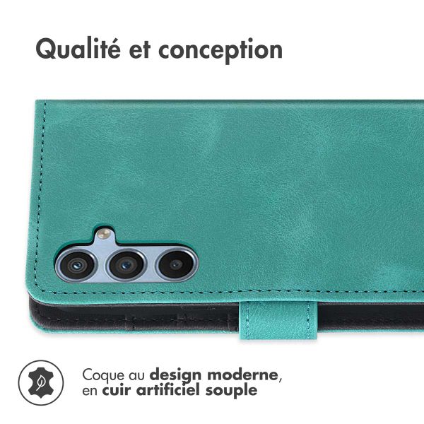 imoshion Etui de téléphone portefeuille avec cordon Samsung Galaxy A14 (5G/4G) - Turquoise