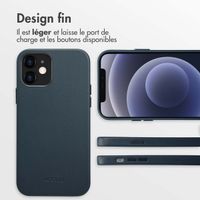 Accezz Coque arrière en cuir avec MagSafe Apple iPhone 12 (Pro) - Nightfall Blue