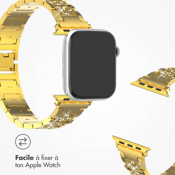 Selencia Bracelet à maillons scintillants Apple Watch Series 1 á 9 / SE (38/40/41 mm) | Series 10 (42 mm) - Or