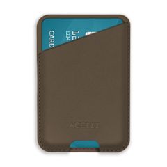 Accezz Porte-cartes en cuir - Compatible avec MagSafe et Qi2 - Coffee Brown