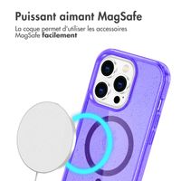 imoshion Coque Pailletée avec MagSafe Apple iPhone 14 Pro Max - Paillettes Violet