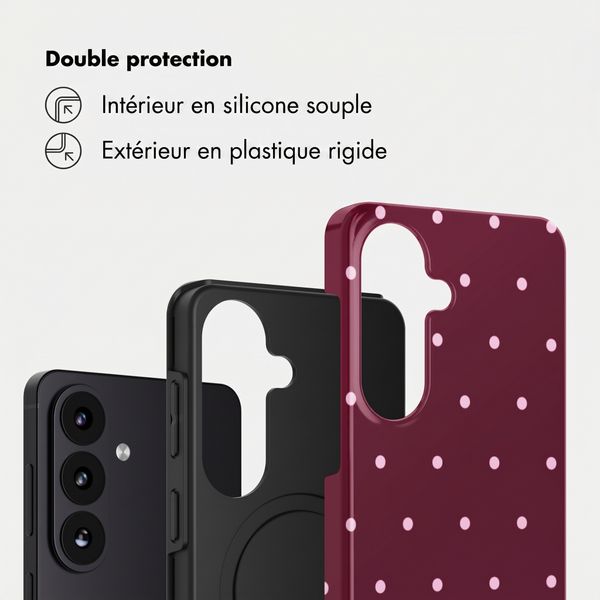 Selencia Coque arrière Vivid Samsung Galaxy S26 - Happy Dots Burgundy