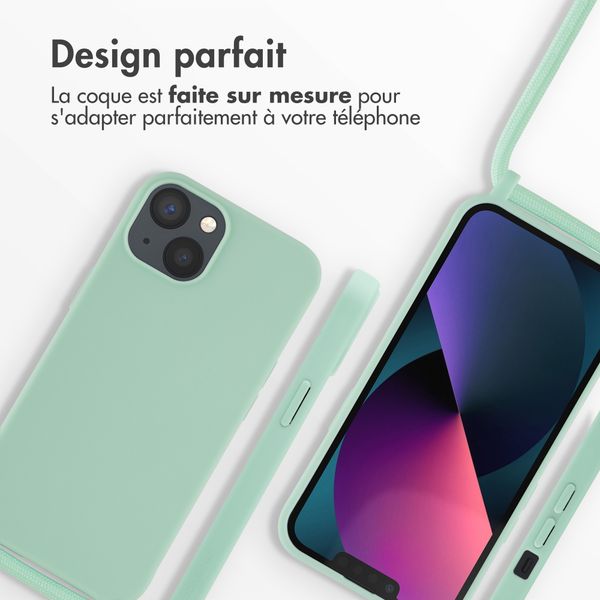 imoshion Coque en silicone avec cordon Apple iPhone 13 - Vert menthe