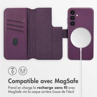 Accezz Étui de télephone portefeuille en cuir 2-en-1 avec MagSafe Samsung Galaxy S23 FE - Heath Purple