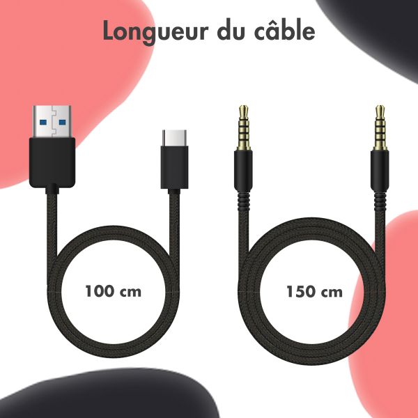 imoshion Casque sans fil pour enfants Dino LED Light - Limiteur de décibels - Avec câble AUX - Black / Red