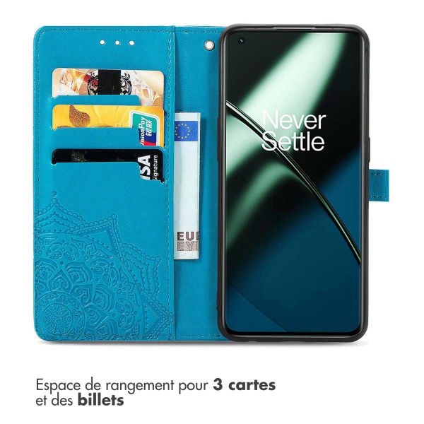 imoshion Etui de téléphone portefeuille Mandala OnePlus 11 - Turquoise