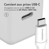 imoshion Câble tressé magnétique - USB-C vers USB-C - 1 mètre - Blanc