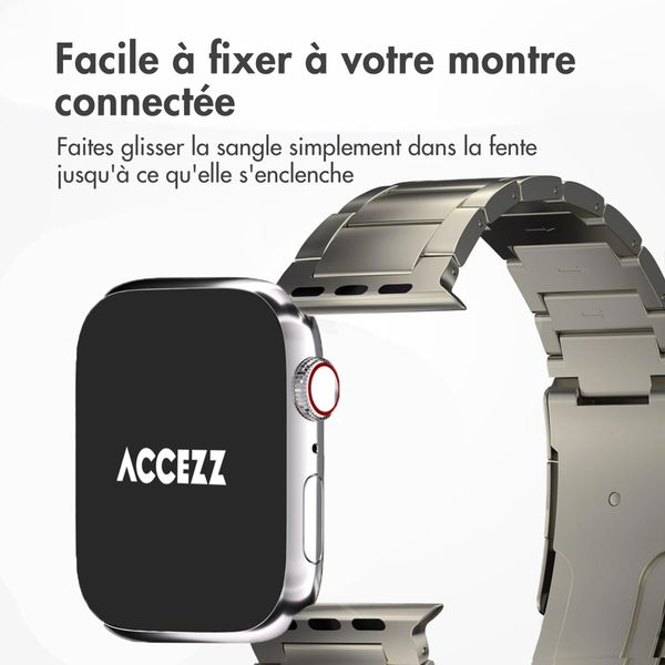 Accezz Bracelet en acier Titane mat Apple Watch Series 1 t/m 9 / SE (38/40/41 mm) | Series 10 / 11 (42 mm) - Titanium