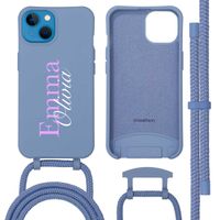 Coque de couleur personnalisée MagSafe avec cordon amovible  et nom iPhone 13 - Ash Blue