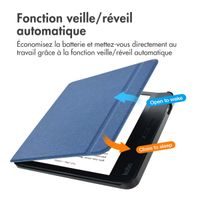 imoshion Étui de liseuse portefeuille Canvas Sleepcover avec support Kobo Libra H2O - Bleu foncé