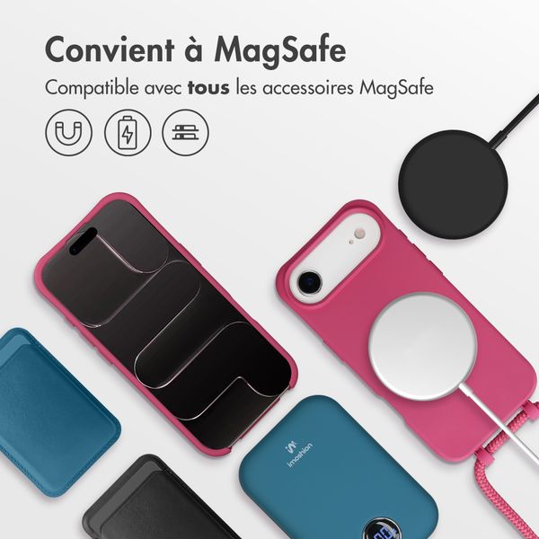 imoshion Coque arrière Color avec cordon amovible et MagSafe Apple iPhone Air - Raspberry