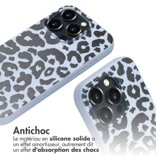 imoshion Coque design en silicone avec cordon Apple iPhone 16 Pro - Animal Lila