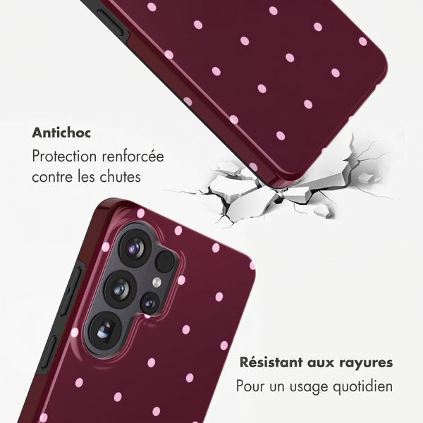 Selencia Coque arrière Vivid Samsung Galaxy S26 Ultra - Happy Dots Burgundy
